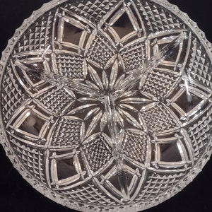Crystal, divided, candy, nut, dish, vintage