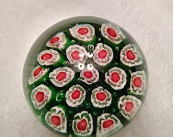 Vintage Millefiori Glass Paperweight