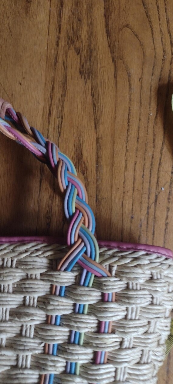 Brighton, woven handbag with multi color leather … - image 2