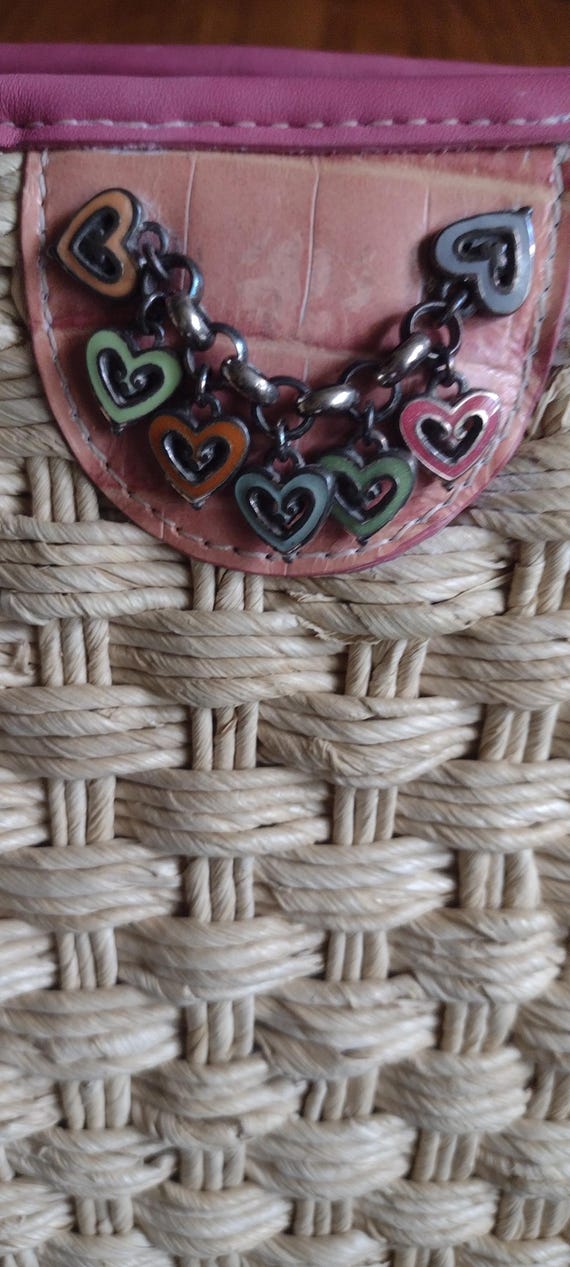 Brighton, woven handbag with multi color leather … - image 7