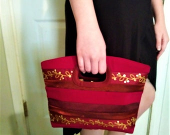 Vintage Red Velvet Evening Purse