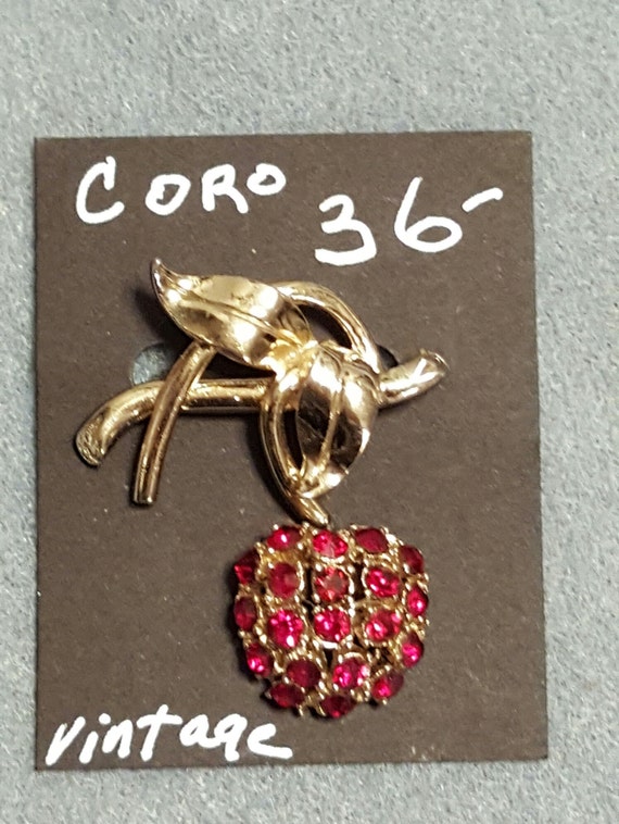 Vintage Coro Apple Brooch - image 1