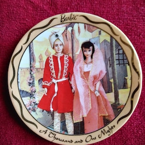 Placa coleccionable vintage de Barbie y Ken