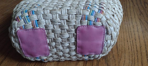 Brighton, woven handbag with multi color leather … - image 9