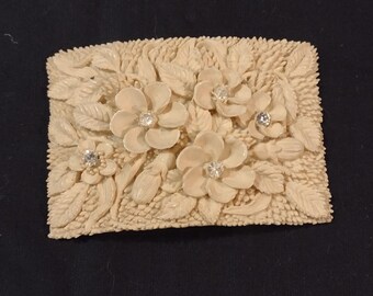 Antique vintage carved celluloid rhinestone belt buckle Antique Carved Celluloid Clear Rhinestone Belt Buckle - Etsy main image 4
