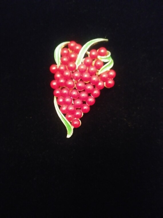 Vintage Red Berry Brooch