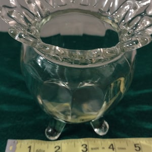 Imperial Crochet Crystal Rose Bowl ou Vase Clear Glass vintage