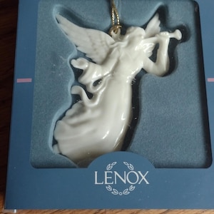 Vintage Lenox Angel with Trumpet Ornament Still in the Original Box