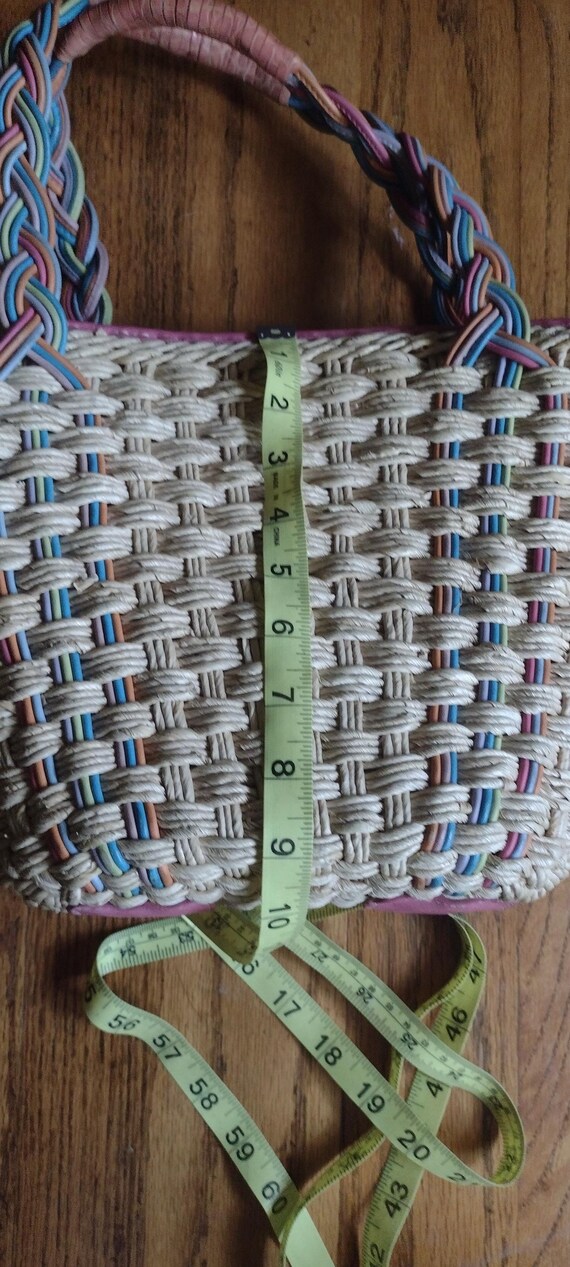 Brighton, woven handbag with multi color leather … - image 3