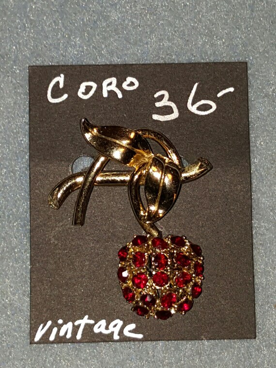 Vintage Coro Apple Brooch - image 2