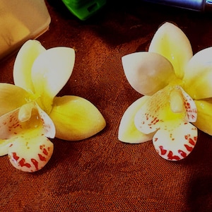 Pendientes de orquídea de Anthropologie, 3 x 2,75 cm, pendientes de orquídea grandes. imagen 1