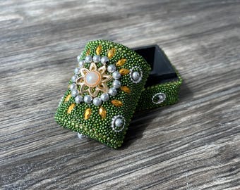 Beaded Jewelry Box | Trinket Box, Gift Box, Jewelry Storage, Jewelry Case