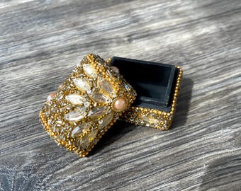 Beaded Jewelry Box | Trinket Box, Gift Box, Jewelry Storage, Jewelry Case