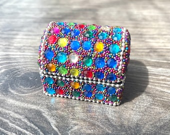 Beaded Jewelry Box | Trinket Box, Gift Box, Jewelry Storage, Jewelry Case