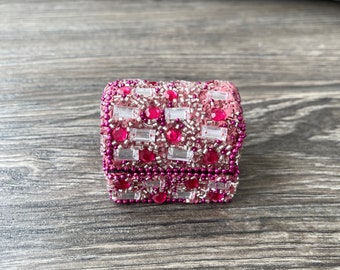 Beaded Jewelry Box | Trinket Box, Gift Box, Jewelry Storage, Jewelry Case