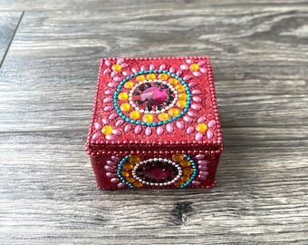 Beaded Jewelry Box | Trinket Box, Gift Box, Jewelry Storage, Jewelry Case