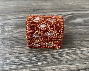 Beaded Jewelry Box | Trinket Box, Gift Box, Jewelry Storage, Jewelry Case