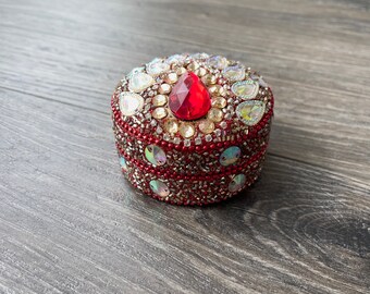 Beaded Jewelry Box | Trinket Box, Gift Box, Jewelry Storage, Jewelry Case
