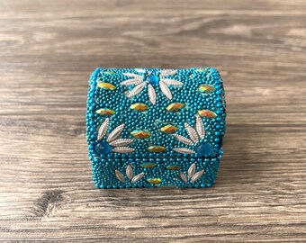 Beaded Jewelry Box | Trinket Box, Gift Box, Jewelry Storage, Jewelry Case