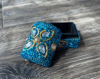 Beaded Jewelry Box | Trinket Box, Gift Box, Jewelry Storage, Jewelry Case