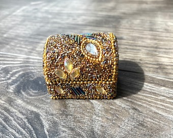 Beaded Jewelry Box | Trinket Box, Gift Box, Jewelry Storage, Jewelry Case