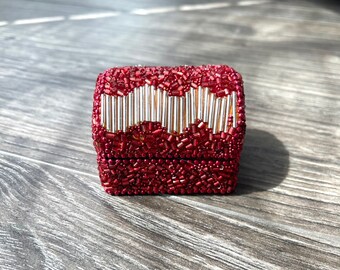 Beaded Jewelry Box | Trinket Box, Gift Box, Jewelry Storage, Jewelry Case
