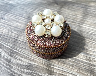 Beaded Jewelry Box | Trinket Box, Gift Box, Jewelry Storage, Jewelry Case, Bridesmaid jewelry box