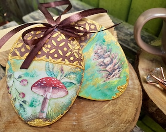 Handmade Forest Acorn Ornaments, Nature Inspired Wall Art,Rustic Acorn Hanging Decoration