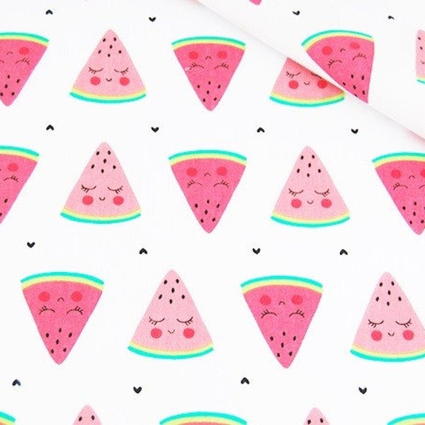 Sweet Fruit, Cotton Fabric, Quilting Print Fabric, Watermelon Fabric, Fruit Print Fabric , Fabric by the Yard-Half Yard