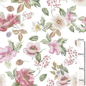 Wildflowers Premium Cotton Fabric,Watercolor flower floral cotton fabric,Meadow Quilting sewing fabric Half yard/half metre