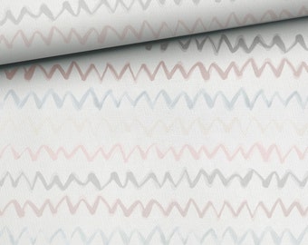 French Terry Fabric, Chevron Fabric, Zig Zag Print Fabric, Woodland Fabric, Zig zag Modern Nursery,Baby Sewing Fabric, Half yard/half metre