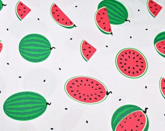 Venta tela de algodón, tela de sandía, tela de impresión de frutas, tela cortada a medida-Medio patio