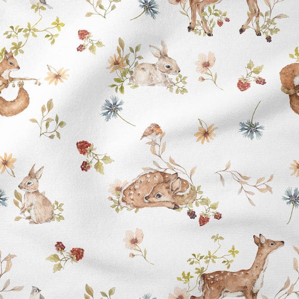 Forest animal Premium Cotton Fabric ,Animal Cotton Fabric,Forest Friends,Woodland Fabric, Half yard/half metre,fabric width: 155 cm /61 in