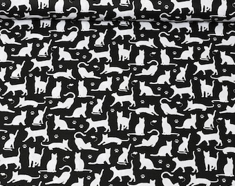 Mini Cats, Cotton Fabric, Printed fabric, Quilting Fabric, Cat Kitten Fabric,Small Cats , Fabric by the Yard-Half Yard