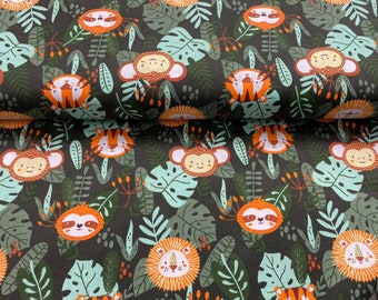 Lion Monkey Cotton Fabric, Printed fabric, Quilting Fabric,Animal Fabric,African Animal,Safari Fabric,Fabric by the Yard-Half Yard