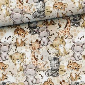 Boy Baby Animal Savanna Fabric,African Jungle Safari Animal,Elephant,Lion,Giraffe,Zebra,Kids fabric,premium fabric,Quilting sewing fabric