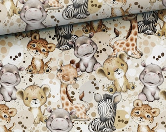 Boy Baby Animal Savanna Fabric,African Jungle Safari Animal,Elephant,Lion,Giraffe,Zebra,Kids fabric,premium fabric,Quilting sewing fabric