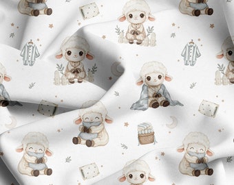 Lamb Premium Cotton Fabric-Baby Lamb Baby Nursery Fabric-Eco friendly Cotton