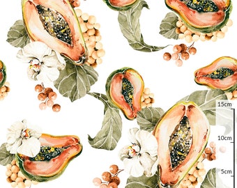 Fruit digital print premium cotton fabric-Summer Floral Flower fabric-Eco friendly  Sewing quilting fabric