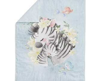 Zebra Panel For Blanket/Baby and mom panel for sewing/Zebra Cotton panel for Bedding Size 75x100 cm/ 30x39 in/Cute Animal High Quality