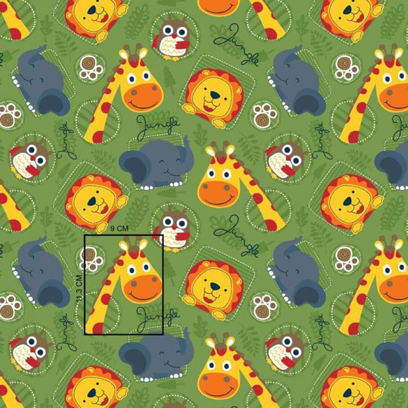 Jungle Fabric,Giraffe Lion Elephant Owl Fabric,Baby  Nursery Cotton,Cotton Fabric,African Animal, An