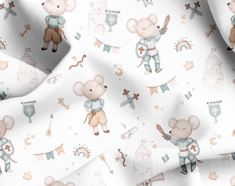 Mouse digital print premium cotton fabric,Nature ECO friendly Cotton OEKO-TEX,Knight Fabric,Kids premium cotton,Nursery Cotton,Boy fabric