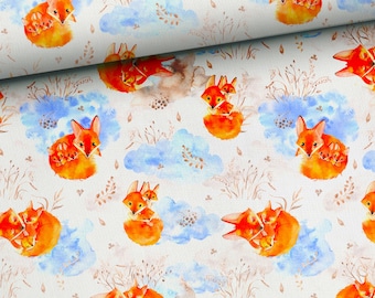 Fox Print Premium Cotton Fabric,Animal Fabric by the meter,Forest Animal Nursery,Quilting sewing fabric 100% Cotton,Width 155cm /61"