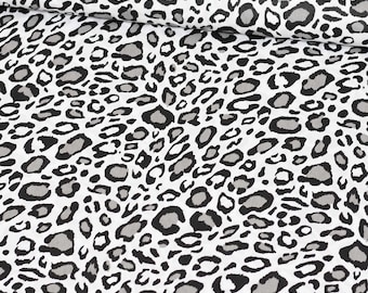 Tessuto di cotone stampa leopardo da 0,50 cm,Tessuto di vendita,Tessuto stampa animalier,Stampa leopardo,Tessuto di cotone grigio,Tessuto tagliato a misura-Mezzo metro