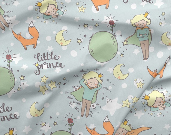 0.50 cm/0.55 yard, Premium Cotton Fabric ,Little Prince Fabric, Half yarde/half metre