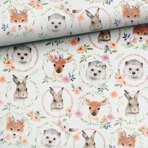 Forest Friends,Woodland Fabric, Premium Cotton Fabric ,Animal Cotton Fabric,Eco friendly,Width 155cm /61"