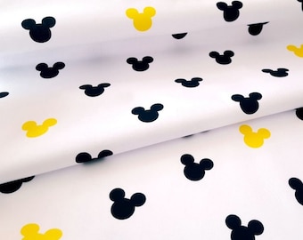 Tela de Mickey Mouse, tela de algodón, tela impresa, tela cortada a medida-medio patio