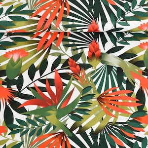 Tropical leaf print,Palm leaves fabric,Flower fabric, Floral fabric,Cotton print fabric, Fabric by the Yard-Half Yard