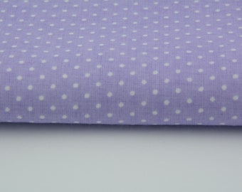 Polka Dots 2mm on a lavender background cotton fabric-White  Dots Fabric Polka Dots Fabric, Fabric by the Yard-Half Yard