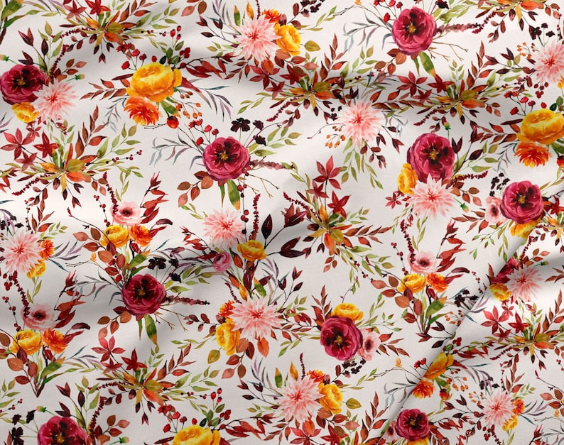 Premium Cotton Fabric Flower Cotton FabricSummer Flower Etsy